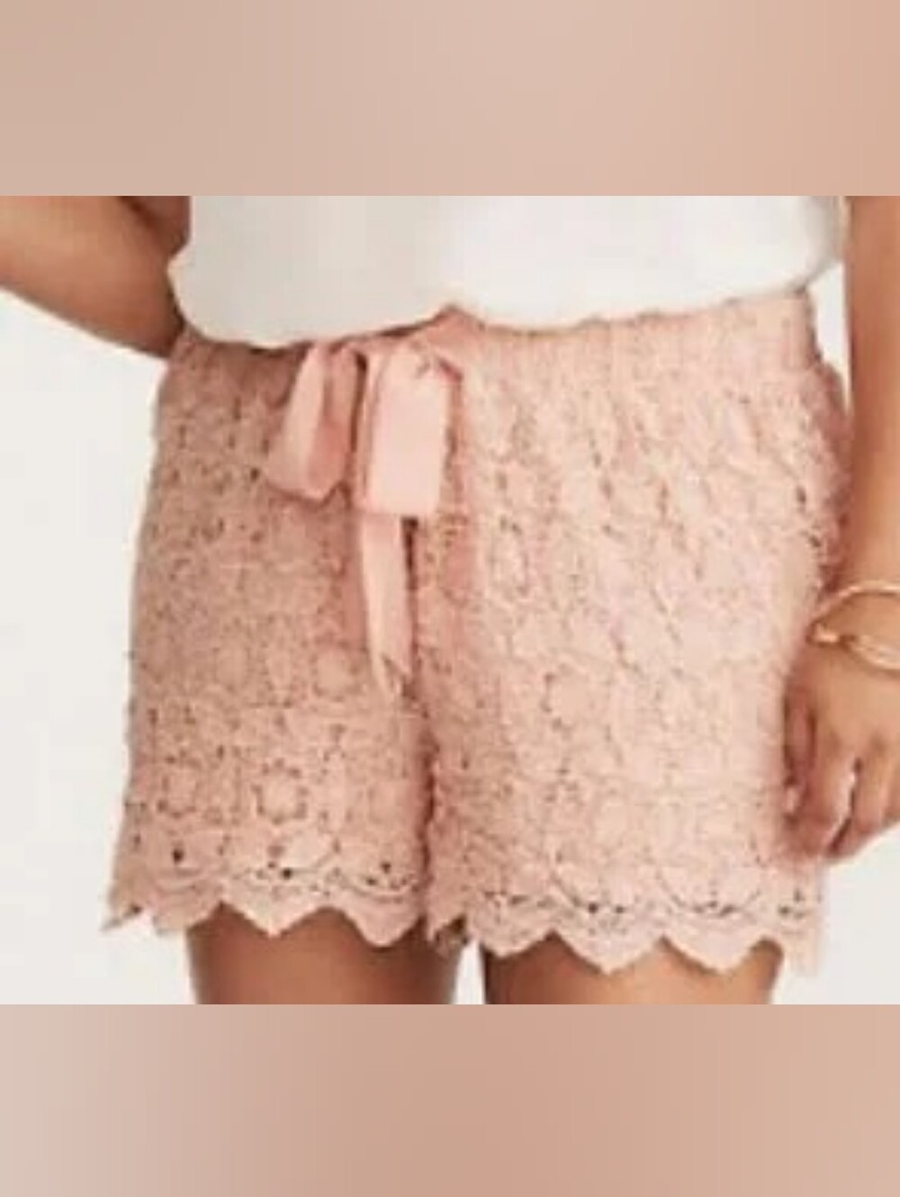 Torrid Lace Overlay Ribbon Tie Shorts Women's Plus Size 2X Pink